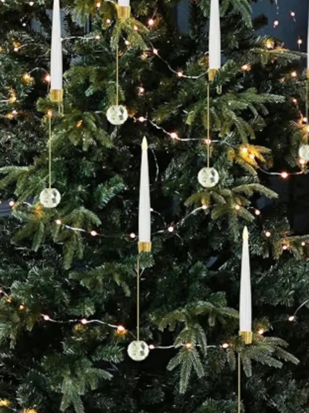 10 Christmas Tree Candles With Crystal Weights NWOT